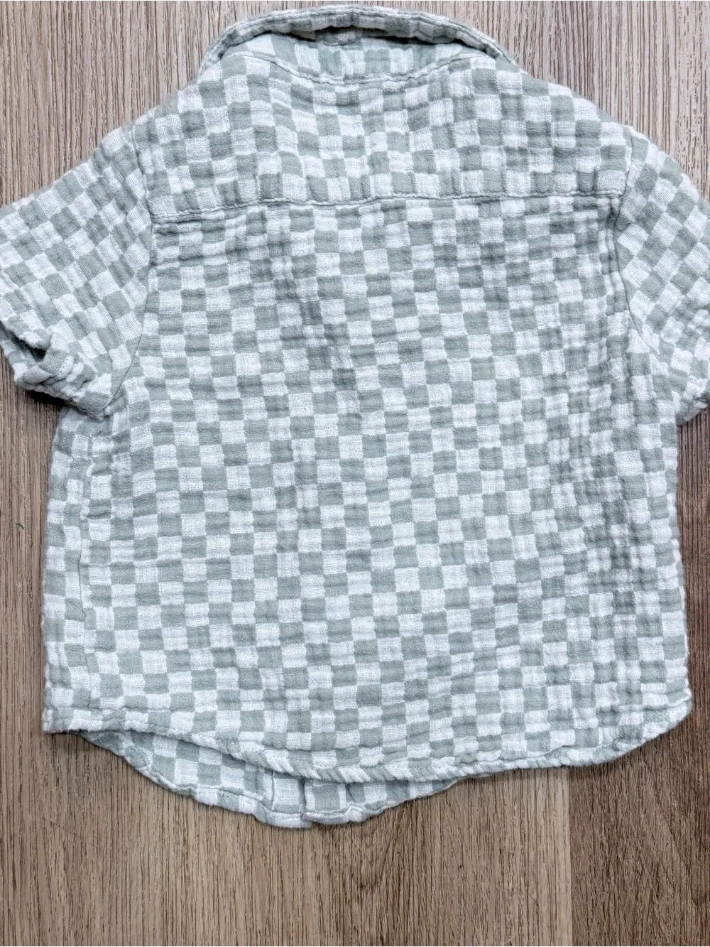 Rylee and Cru Baby/Toddler Checkered Button-Front Top Light Sage